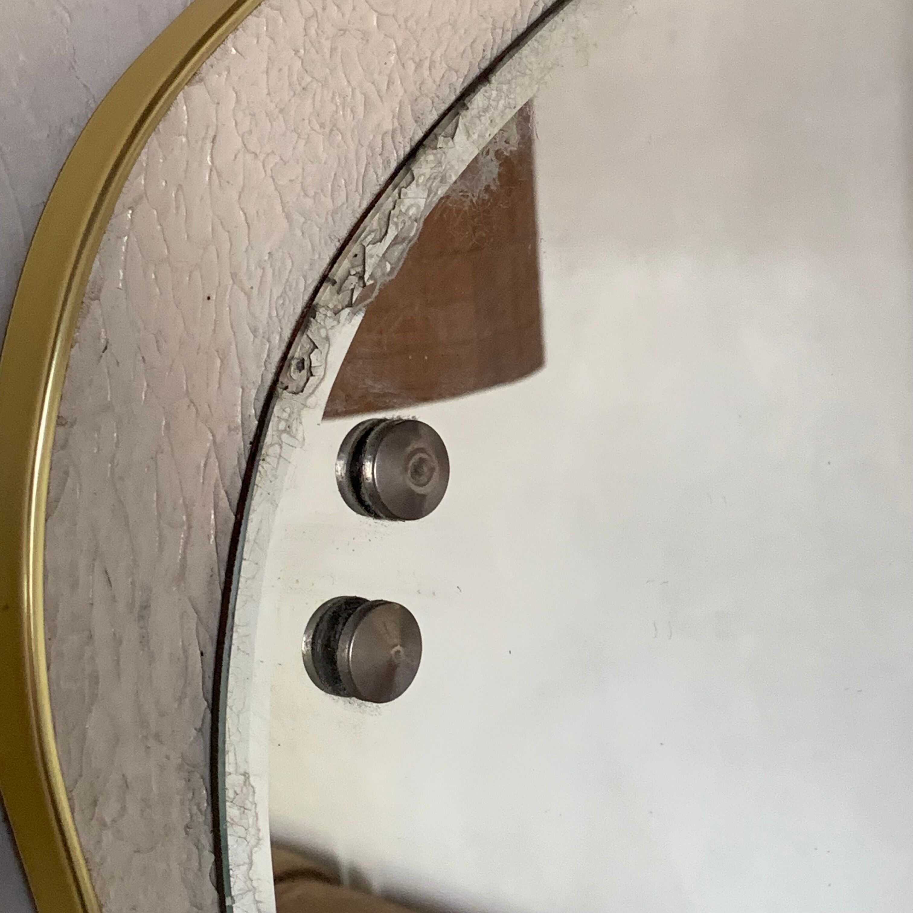 Asymmetrical gold wall mirror rearview mirror