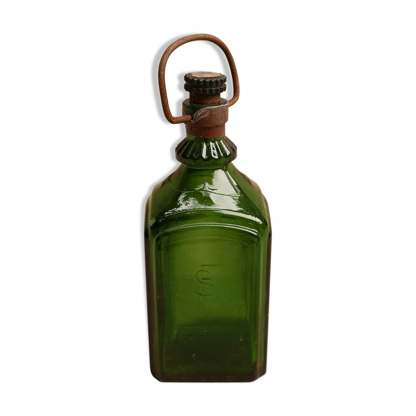 Green glass bottle