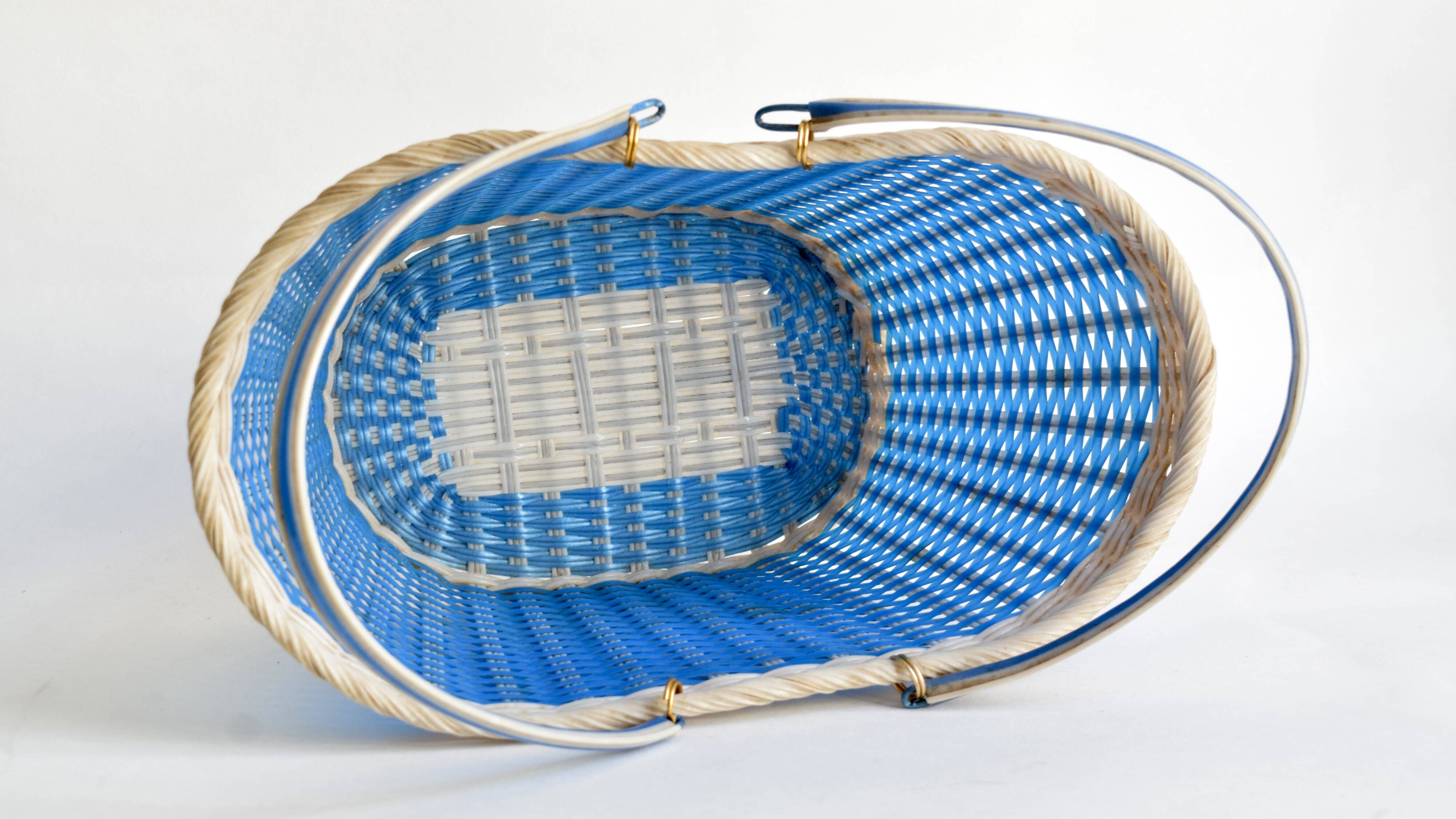 Vintage woven plastic shopping basket