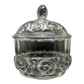 Sucrier, nouveau look postmoderne, verre pressé, Pologne, années 1970