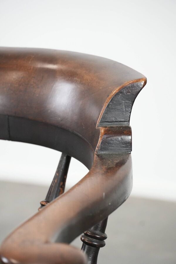Chaise de capitaine anglaise antique / chaise de bureau du début du 19e siècle