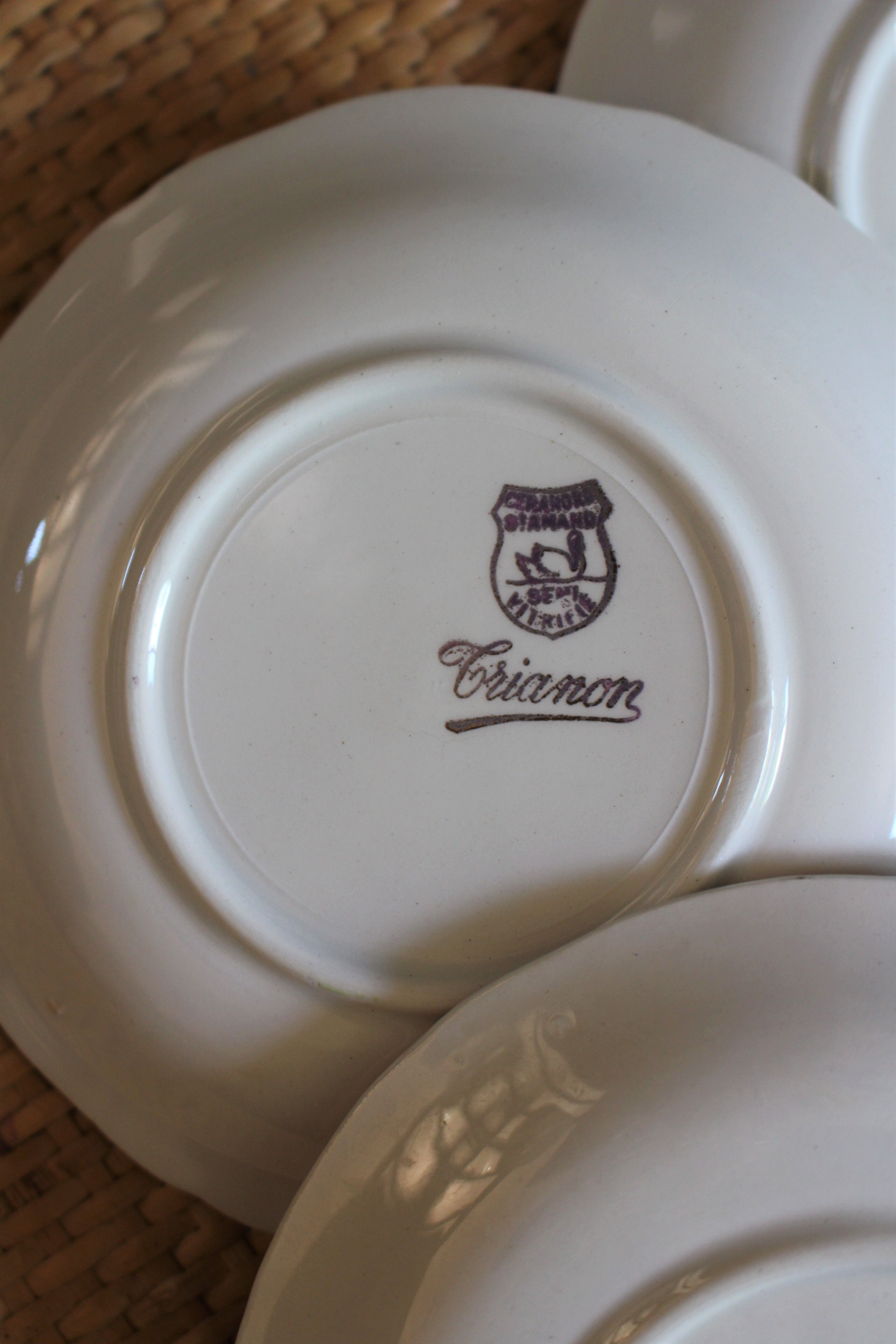 Lot 4 saucers Céranord Saint Amand Trianon