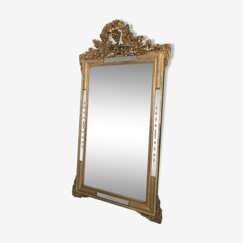 Mirror gilded with vine glass engraved  93x170cm