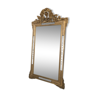 Mirror gilded with vine glass engraved  93x170cm