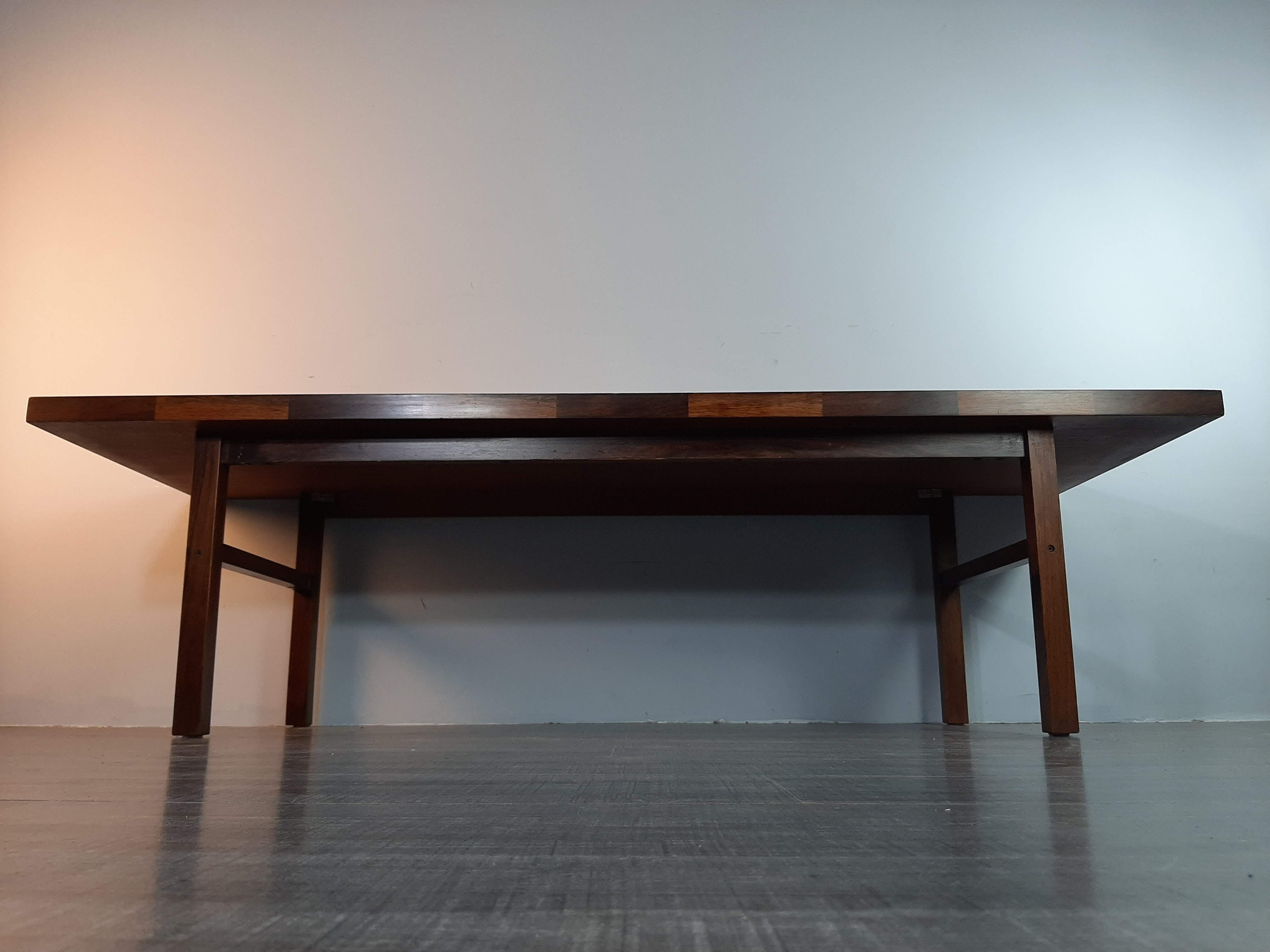 Large Table Bass in Palissandre, Vintage Scandinavian 1960s