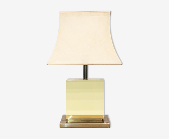 1970s Cream Lacquered Table Lamp Hollywood Regency Glam Midcentury Light Shade Selency 1970s Cream Lacquered Table Lamp, Hollywood Glam Table Lamps