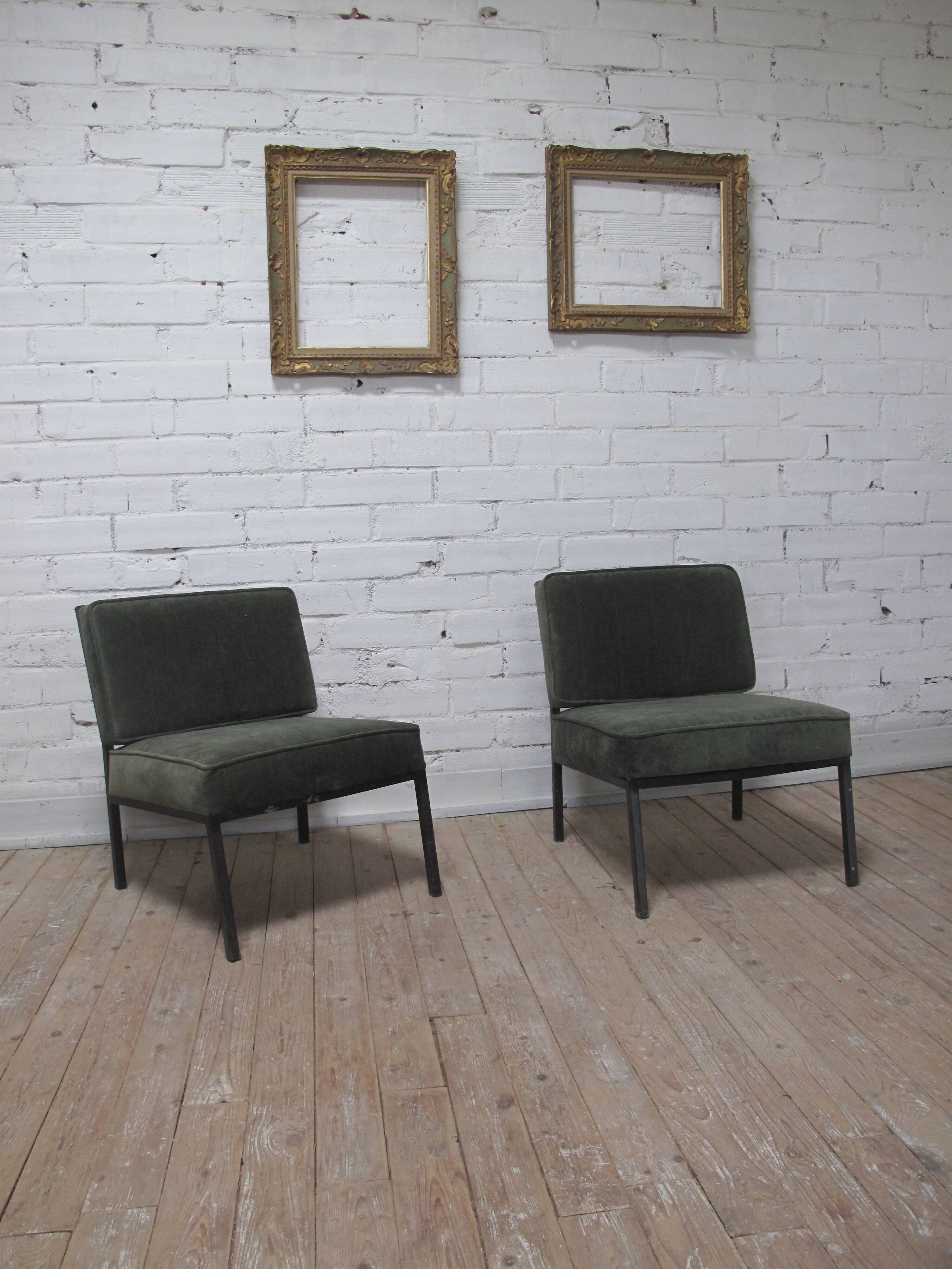 Green velvet armchair