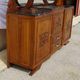Large buffet with 2 bodies in walnut and marble