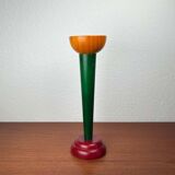 Postmodern yellow, green, red wooden chandelier Monokel by Ikea, 1980s.