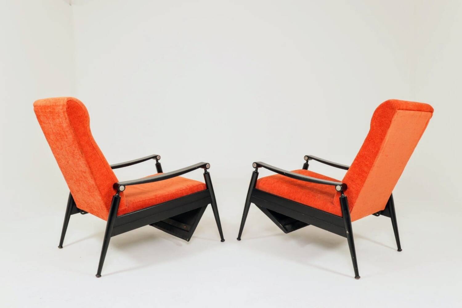 Set two Mid Century Armchairs, Reclining function, Original Condition