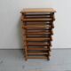 Brutalist oak stackable wine rack 1960's