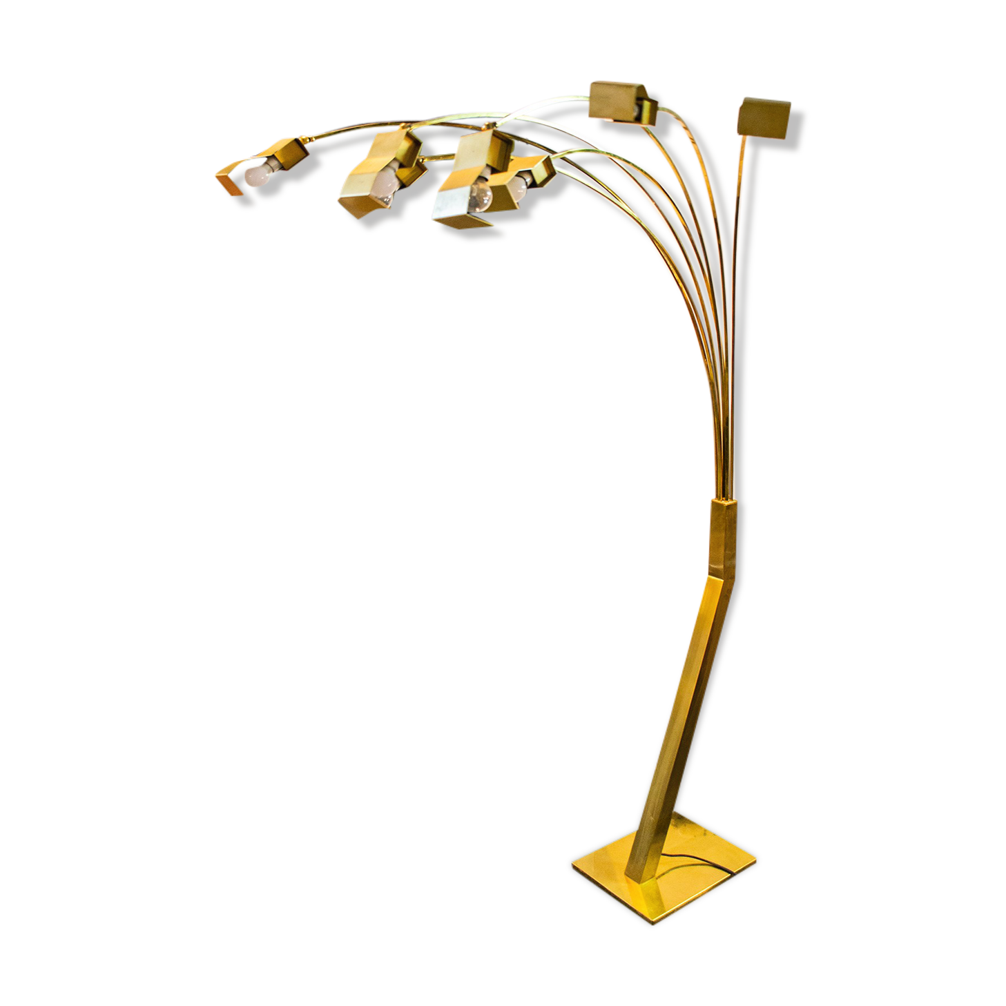 Brass floor lamp with seven lights Italy 70s