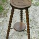 Tripod table with 2 vintage trays 1960 stool