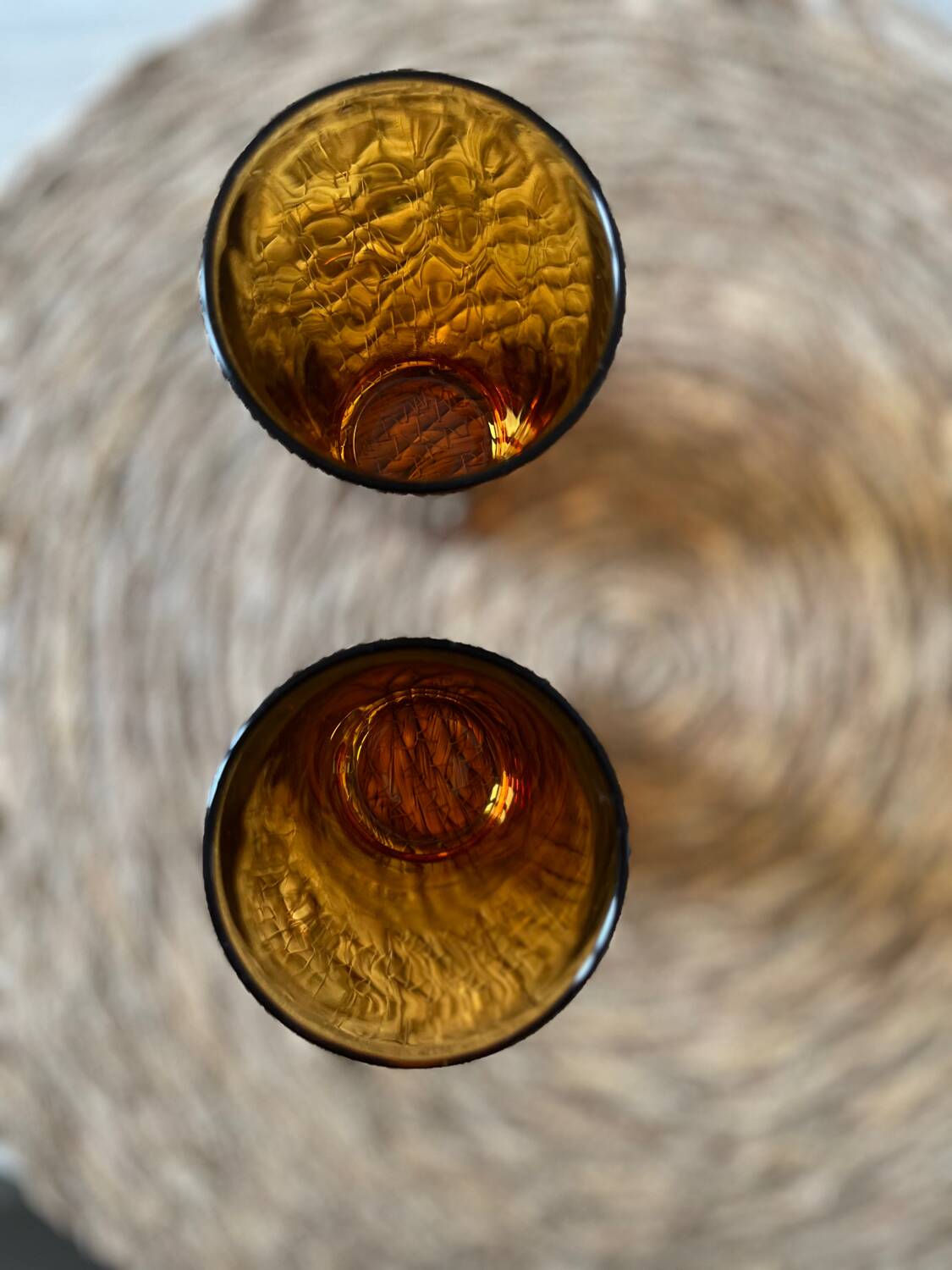 Set of 2 amber Duralex glasses – 12.5 cm (vintage 70s)