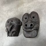 Pair of Asian theater masks