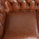 Very spacious 2-seater Chesterfield sofa in cow leather in a English look