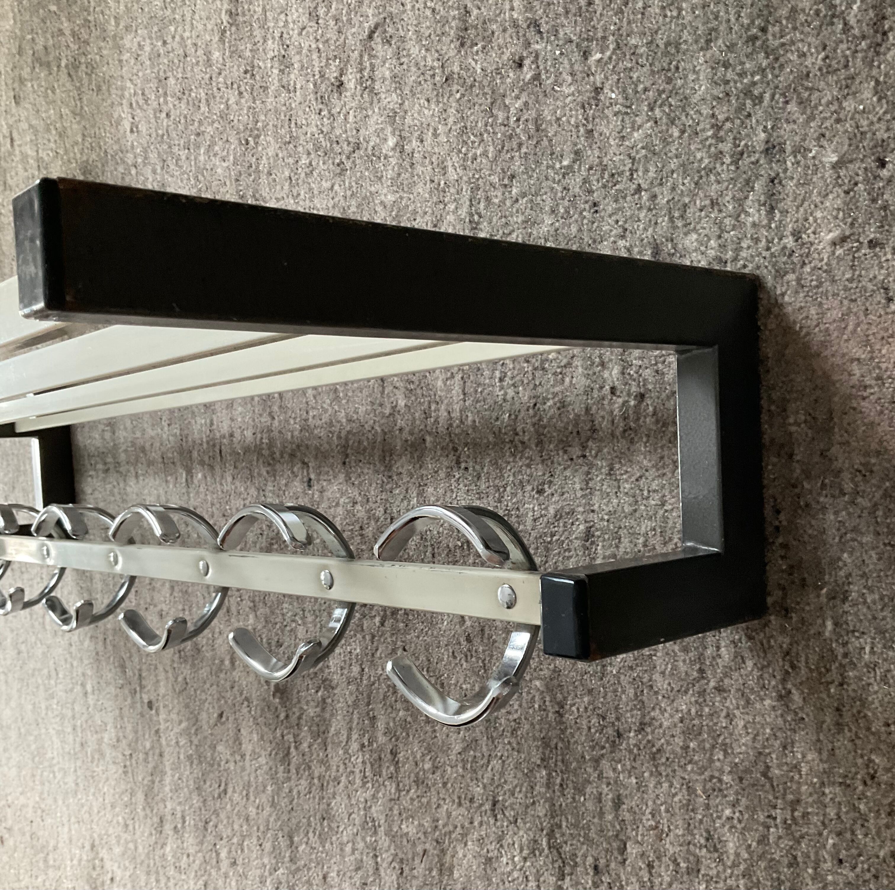 Coat rack wardrobe space age metal 70s