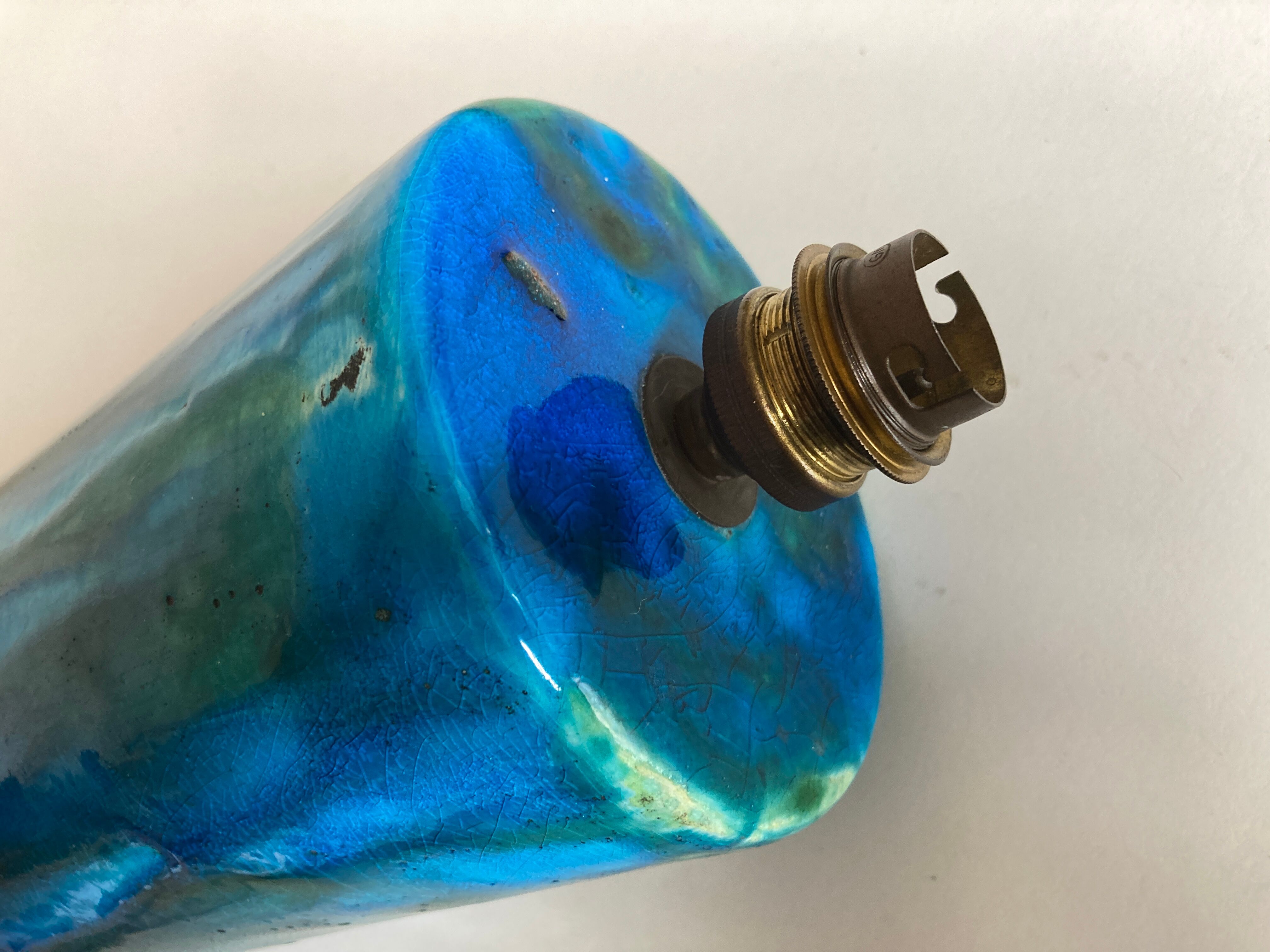 XXL ceramic ceramic earth varnished turquoise 1970