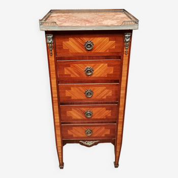 Louis XVI style marquetry chest of drawers