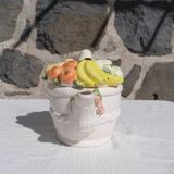 Théière en barbotine fruits