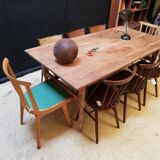 Table pliante en bois brasserie-guinguette , 6/8 couverts