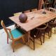 Folding table in wood brewery-guinguette, 6/8 cutlery