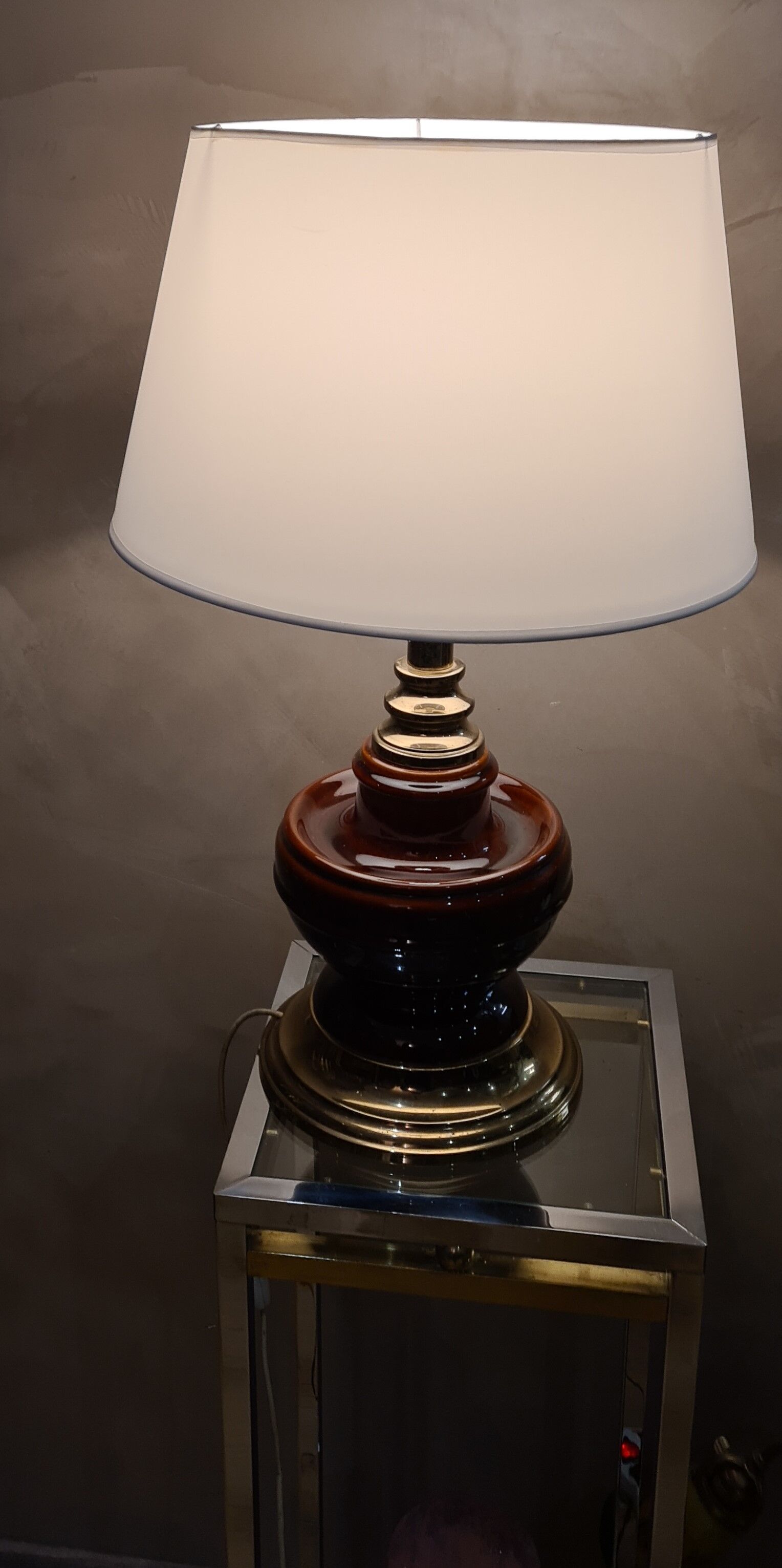 Luxury lamp ceramic chrome gold lampshade white new 65x40