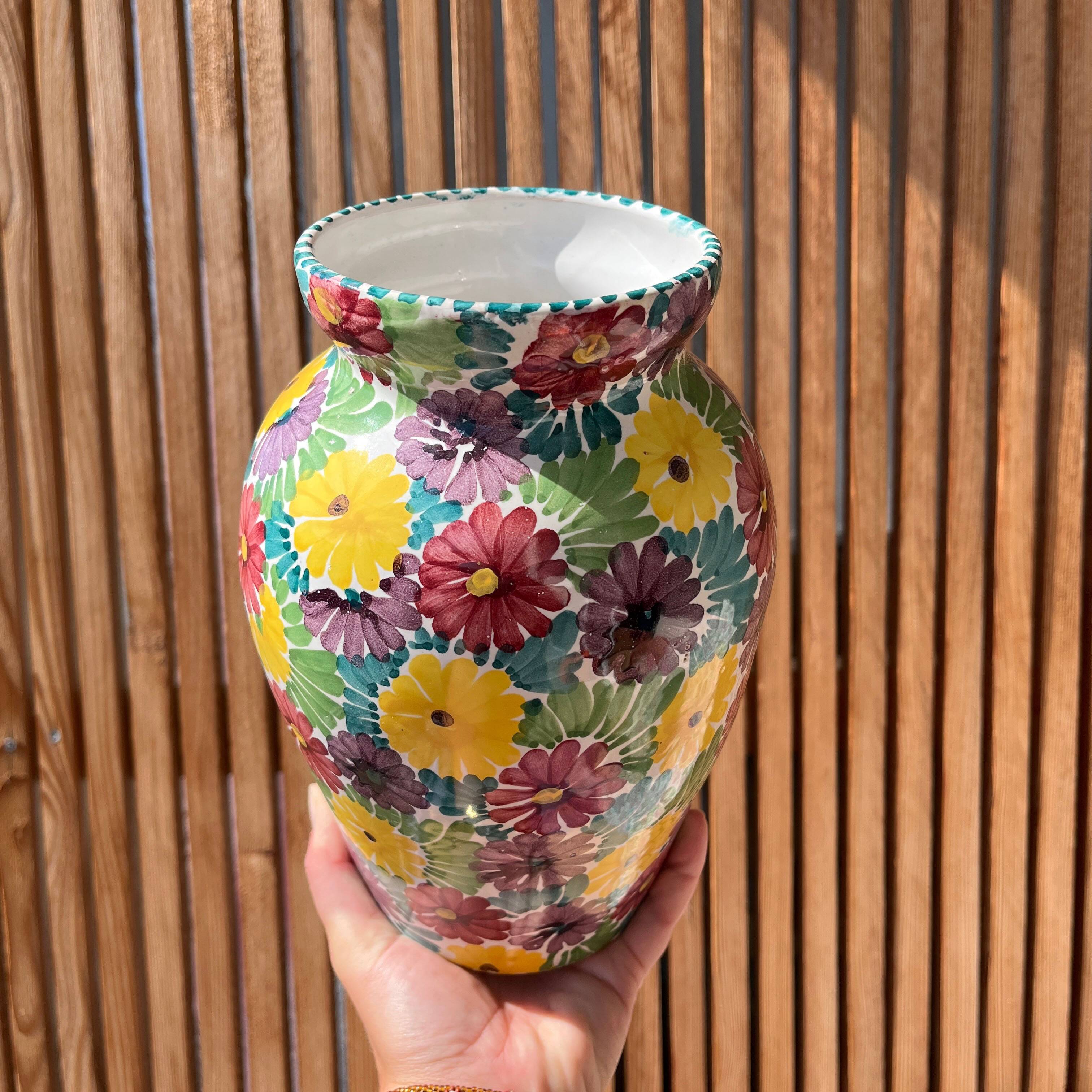 Ceramic flower vase Italy 1960