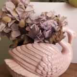 Pastel pink swan pot