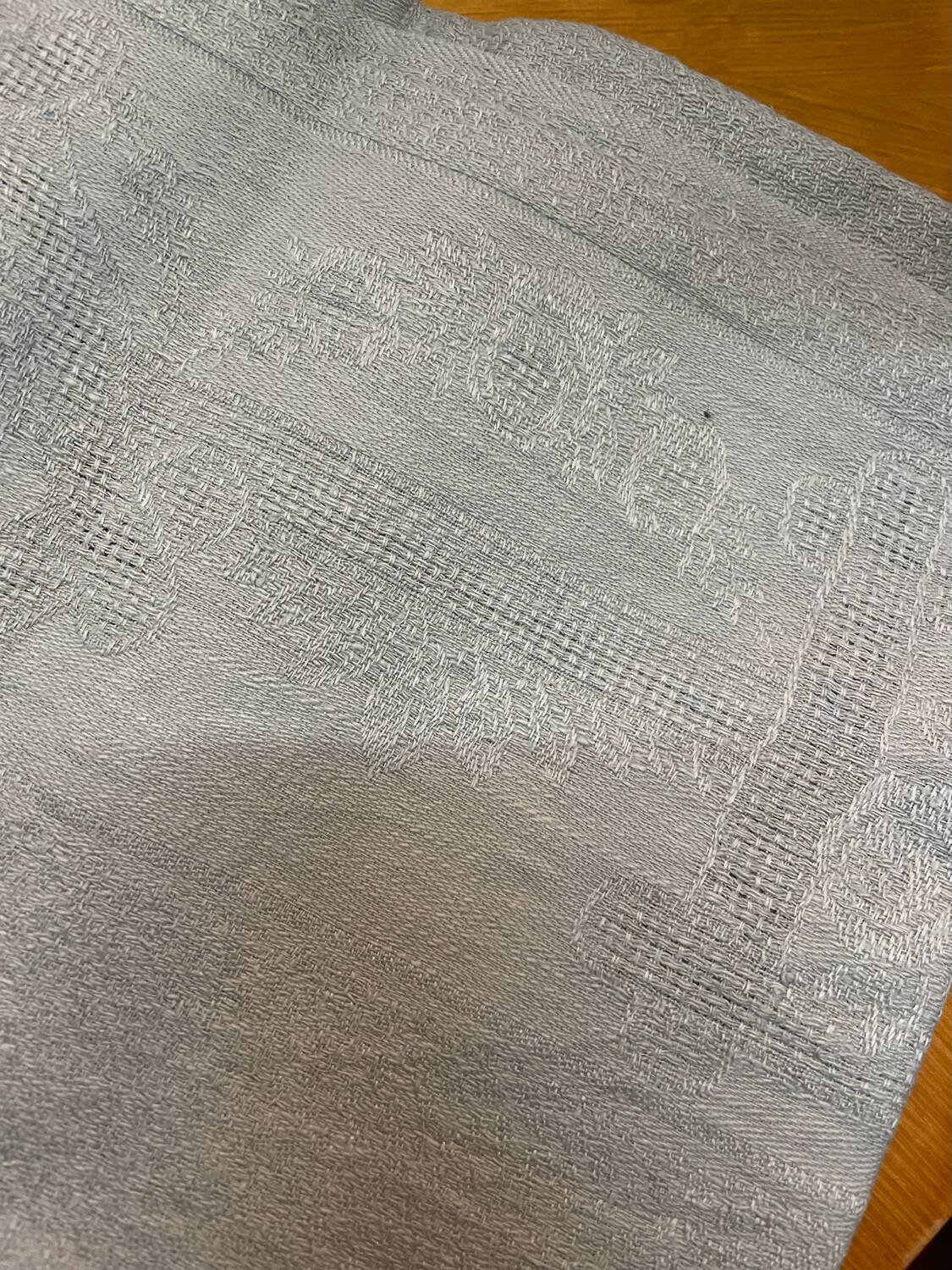 Lot de 4 serviettes anciennes grises monogrammes