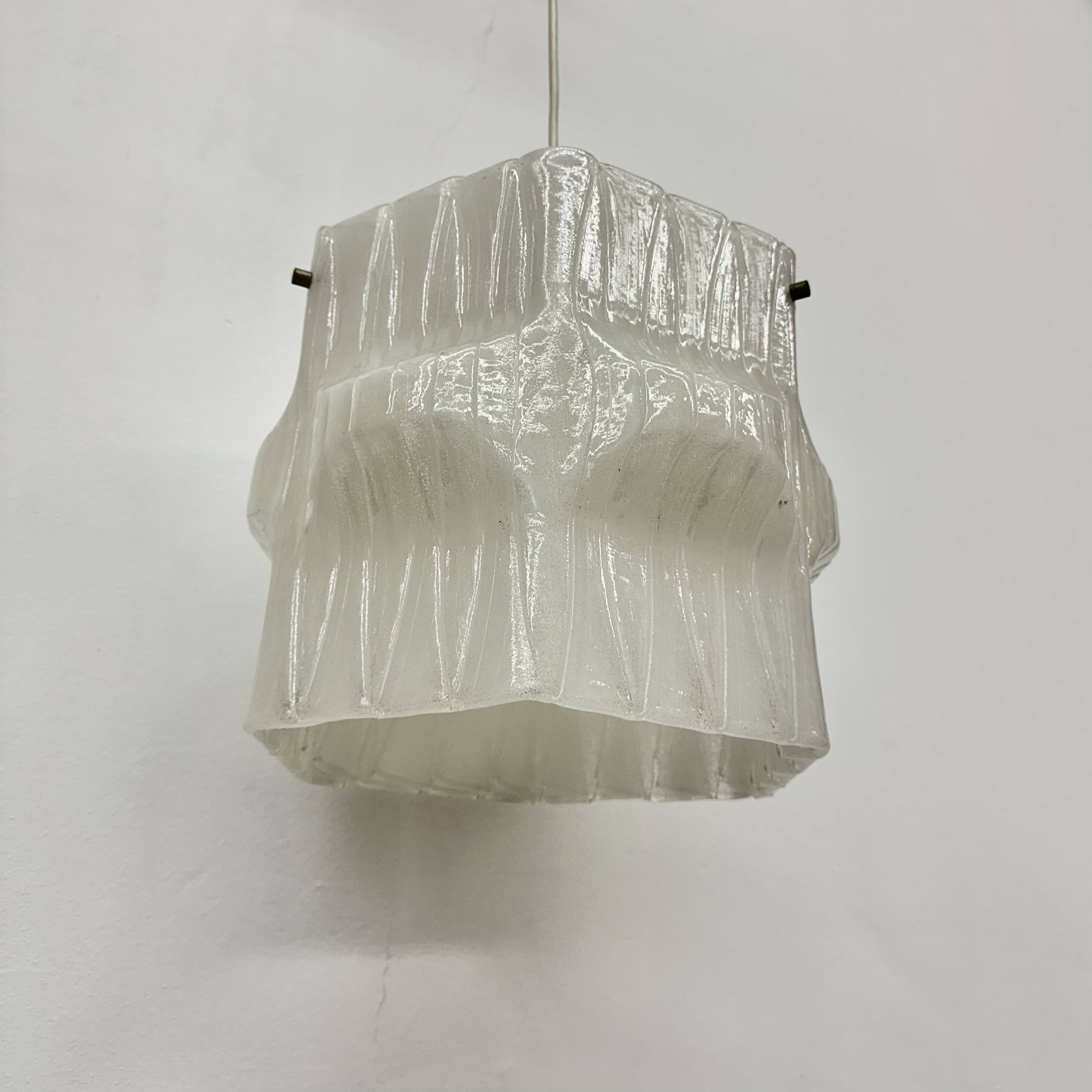 Mid-Century ice lucite pendant lamp , 1970s
