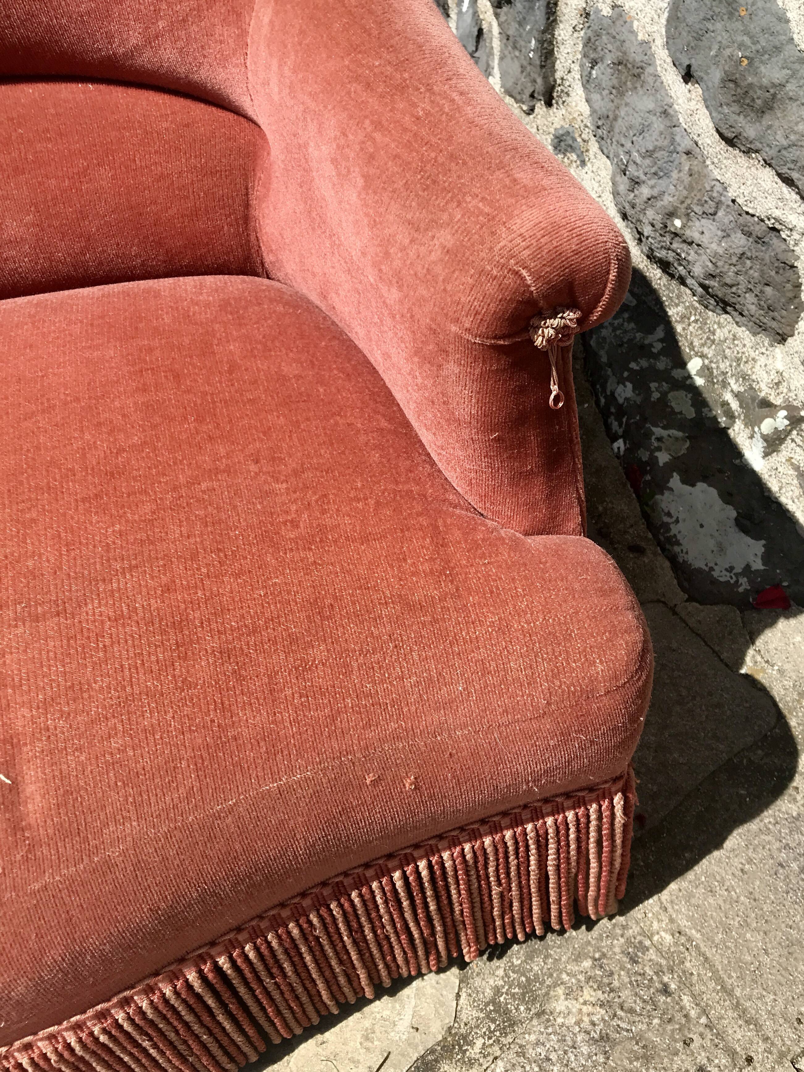 Toad sofa in pink velvet