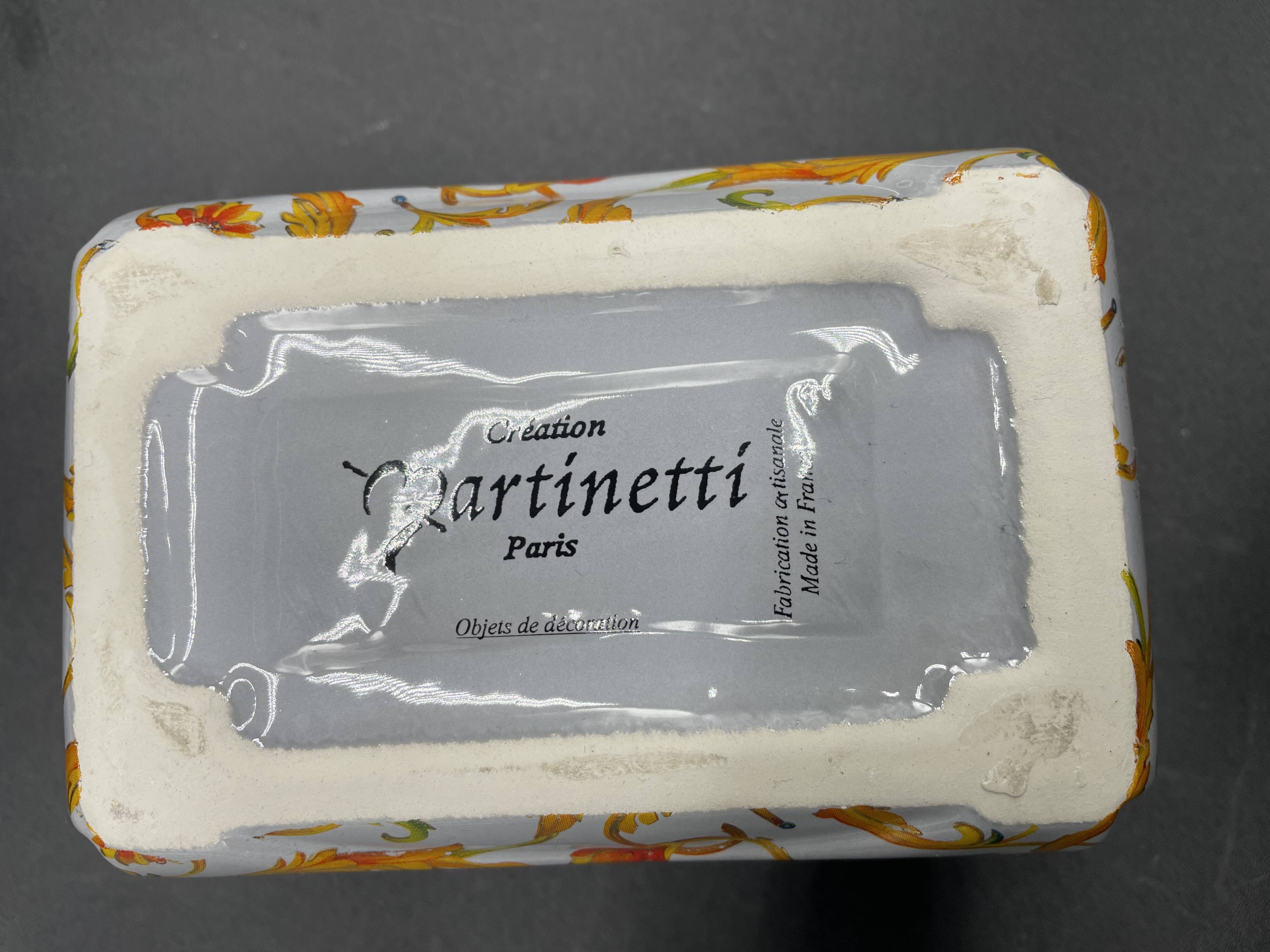 Pair of planters, Martinetti Paris, artisanal porcelain