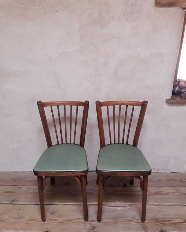 Pair of Baumann bistro chairs n°12
