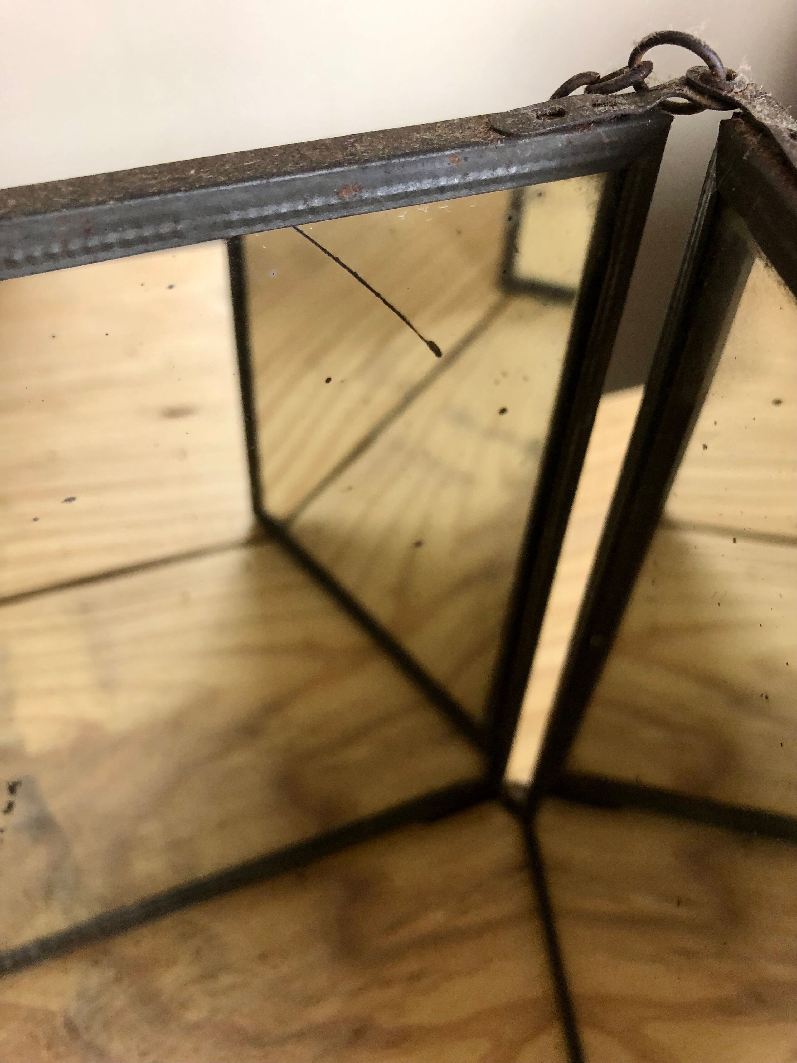 Barber mirror triptych 1900 43x15cm