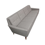 4 seater sofa danish in grey, restored
