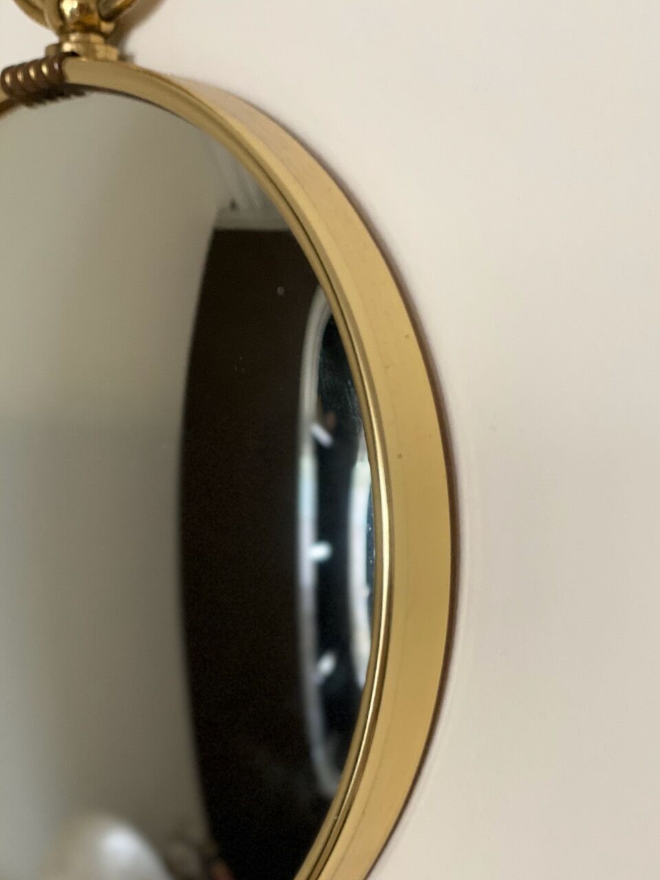 Round brass witch mirror