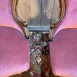 Pair of Louis Philippe armchairs in walnut and pink velvet.