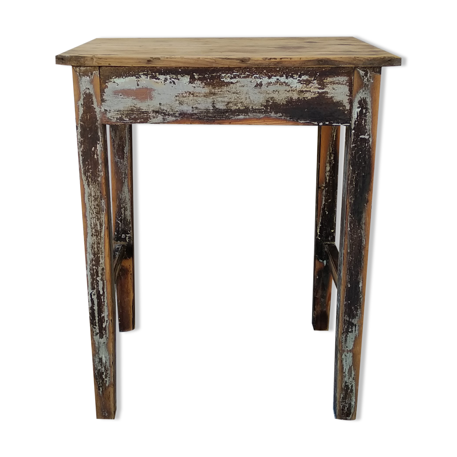 Table de ferme basse patinée