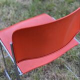 Pair of chairs by David Rowland, US Design, 1976, red metal and chrome