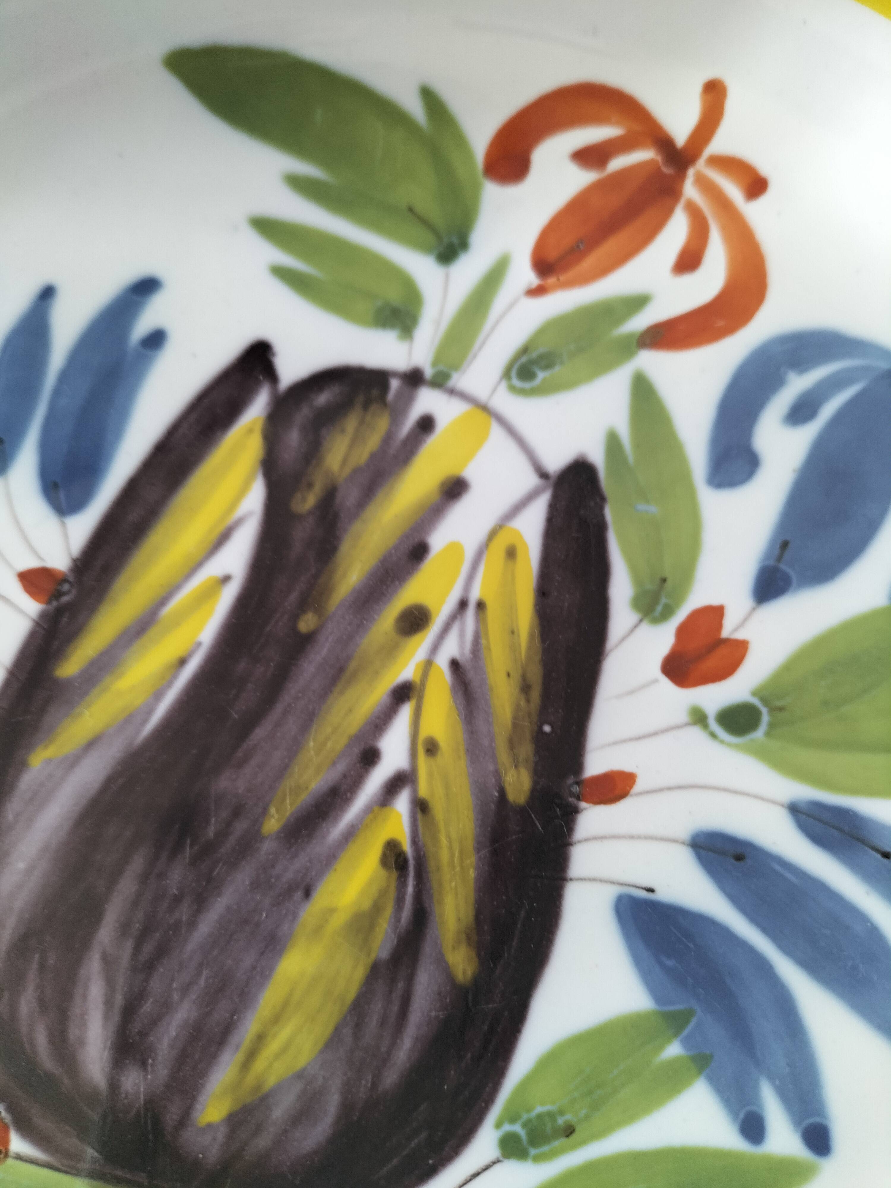 6 earthenware plates from the East - vintage 1960s