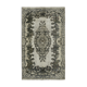 Handmade distressed turkish 1980s 181 cm x 292 cm grey rug