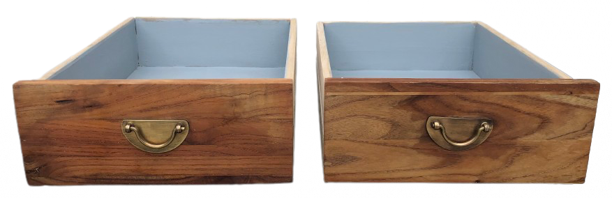 Wooden drawer brass handle