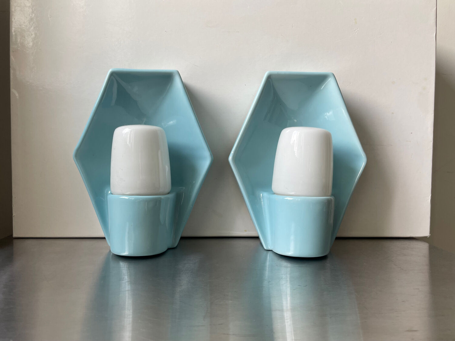 Pair of Scandinavian Vintage Bathroom Sconces Wall lamps