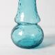 Turquoise Stylish Glass Flower Vase / Bibi / Italy / 1980s