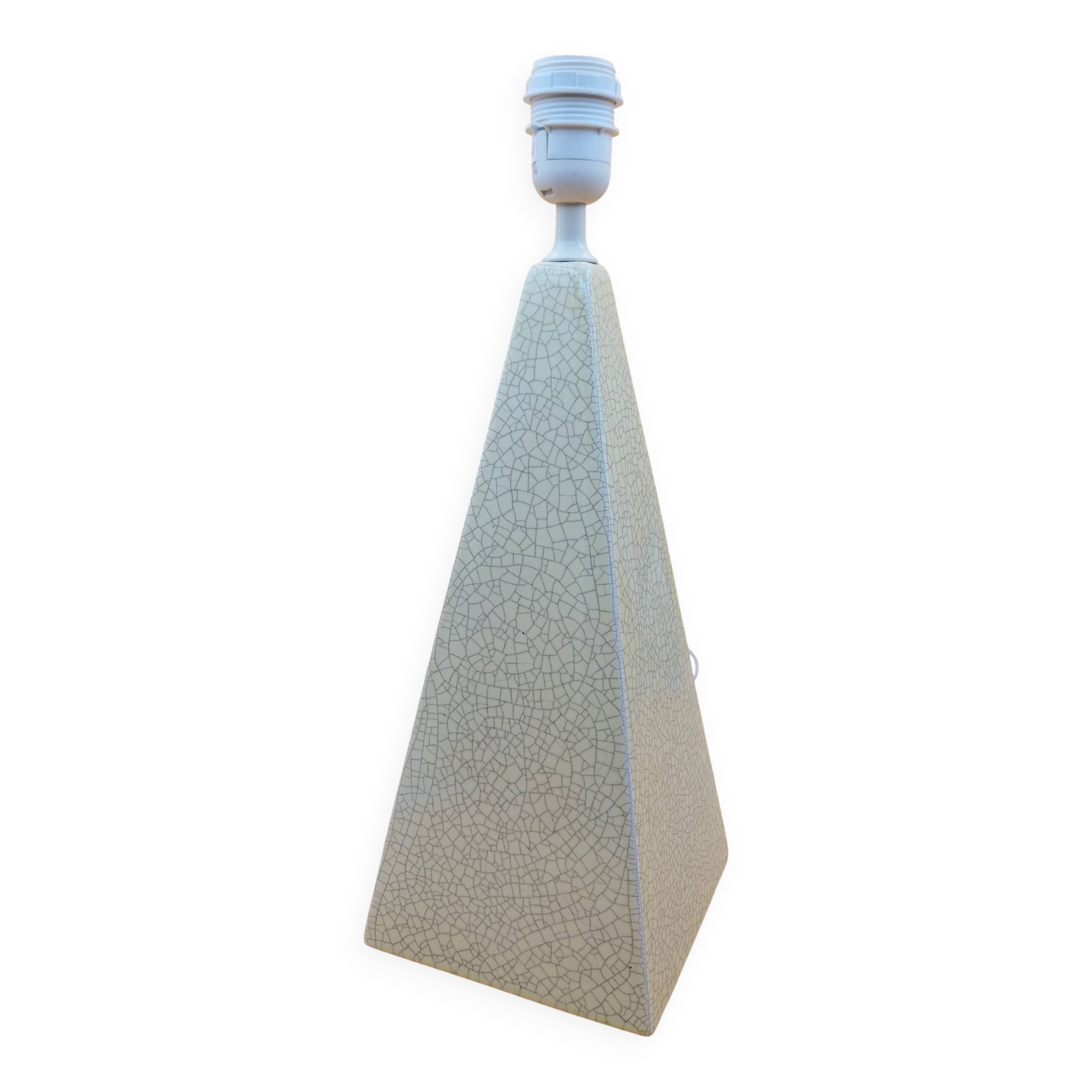 Pyramid lamp in porcelain ceramic Brussels cracked effect