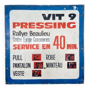 Ancienne plaque publicitaire double