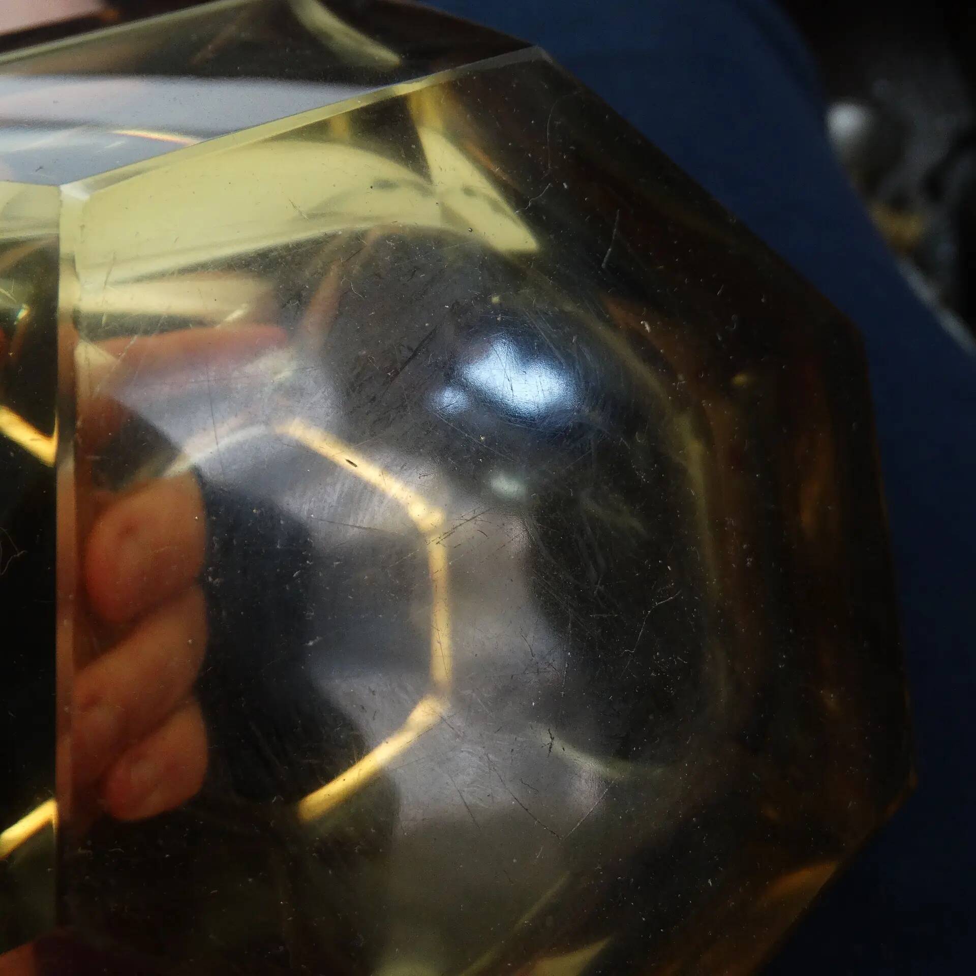 Art Deco vase, citrine crystal, designed by R. Hlousek, Moser, Czechoslovakia, 1930s