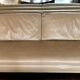 Casa Nova Madison 3 seater sofa in dove leather, metal base, smooth seat