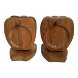Ten Scandinavian teak wood coasters
